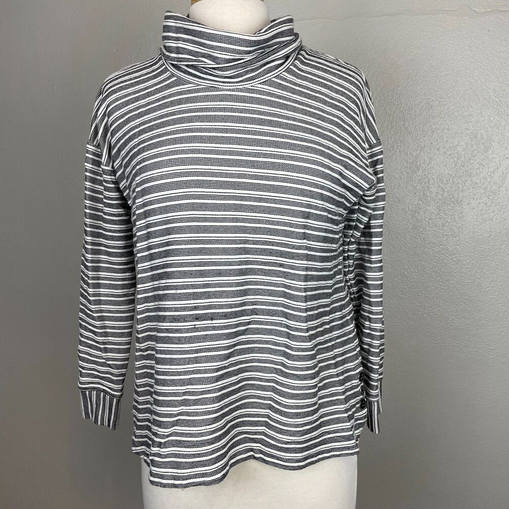 Talbots Black & White Cowl Neck Sweater size Large